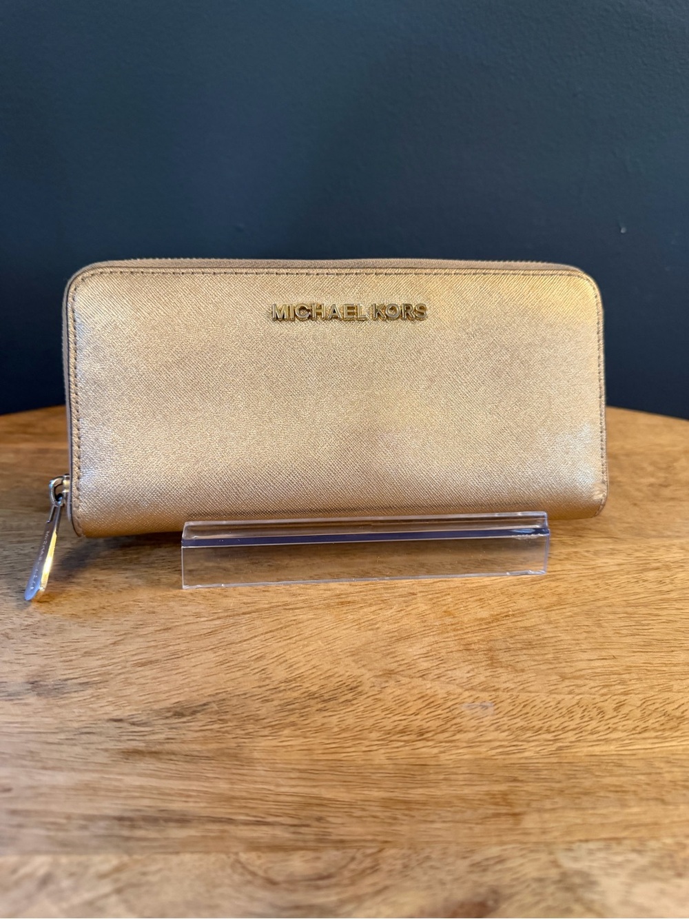 Michael Kors Metallic Gold Zip Wallet